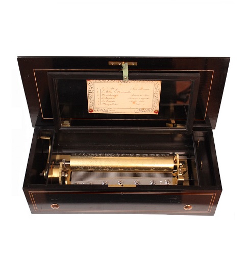 A fine Swiss rosewood six-air cylinder music box, Bremond, Geneva, circa 1870.